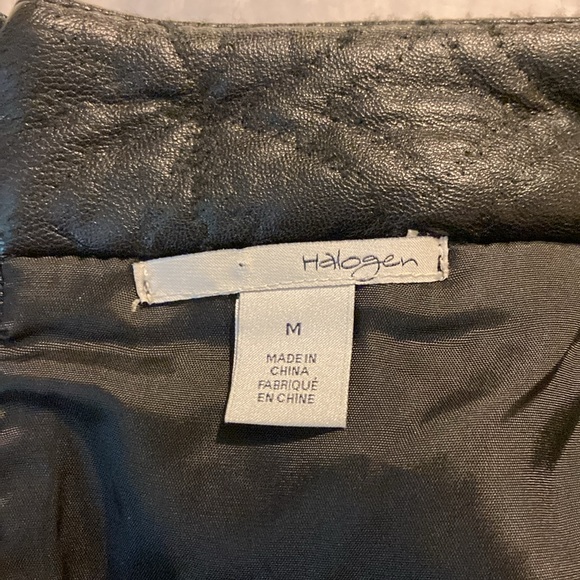 Halogen black embossed faux leather mini skirt M - Picture 5 of 8
